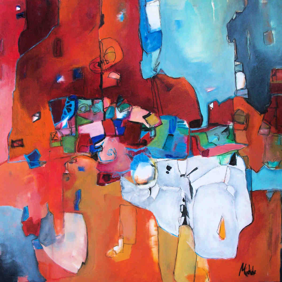 Abstract by Michele de Laat painted during the abstract art class