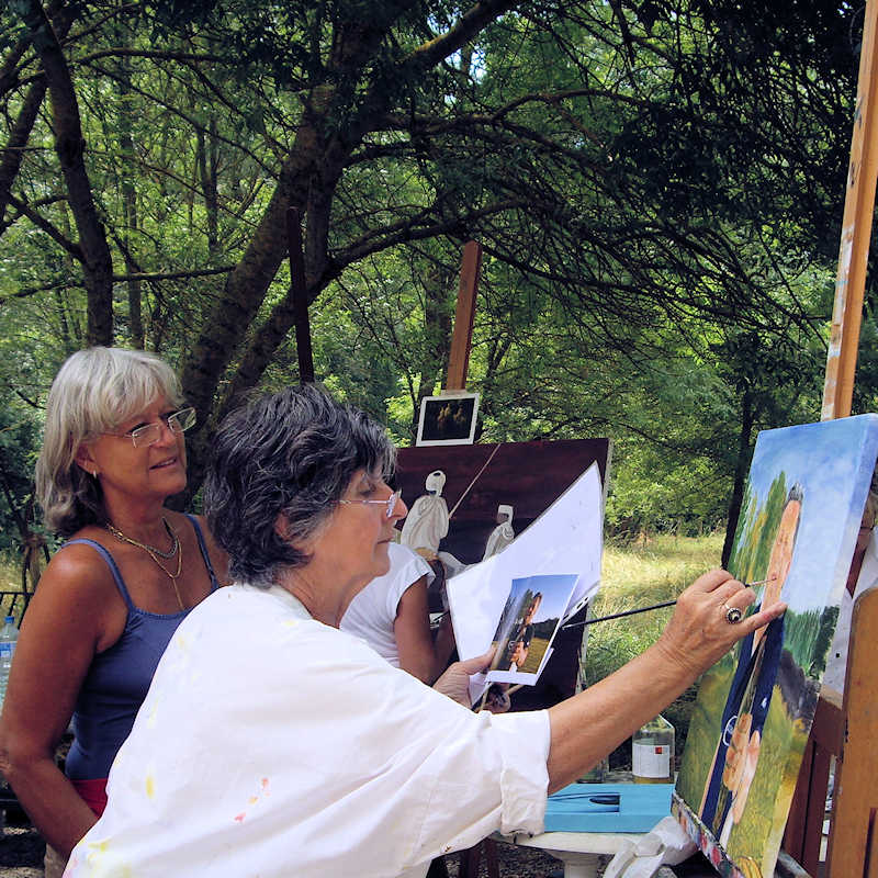 Oil painting at the Hangar Oil painting with Nelly